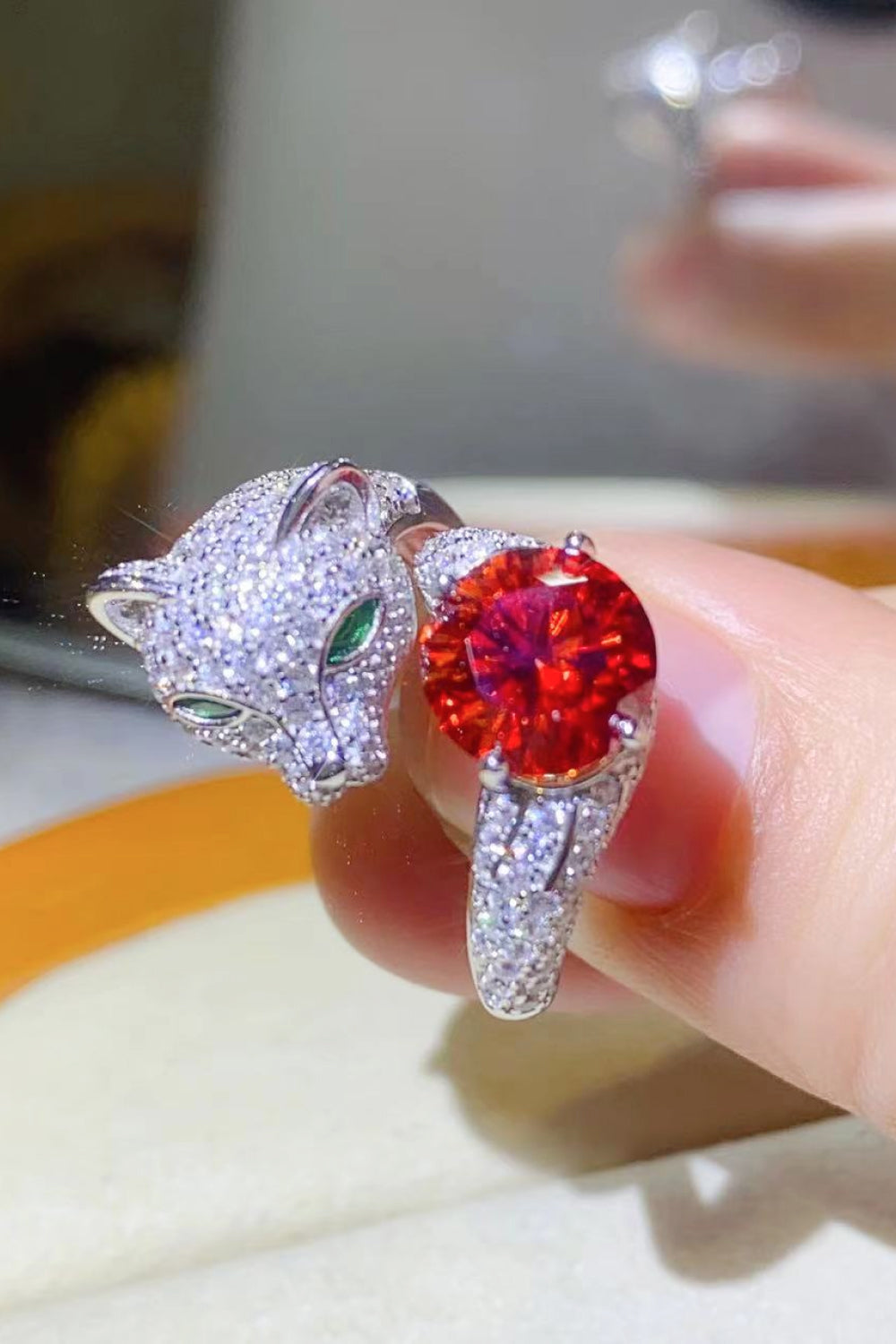 Moissanite Adjustable Animal Ring Image 5