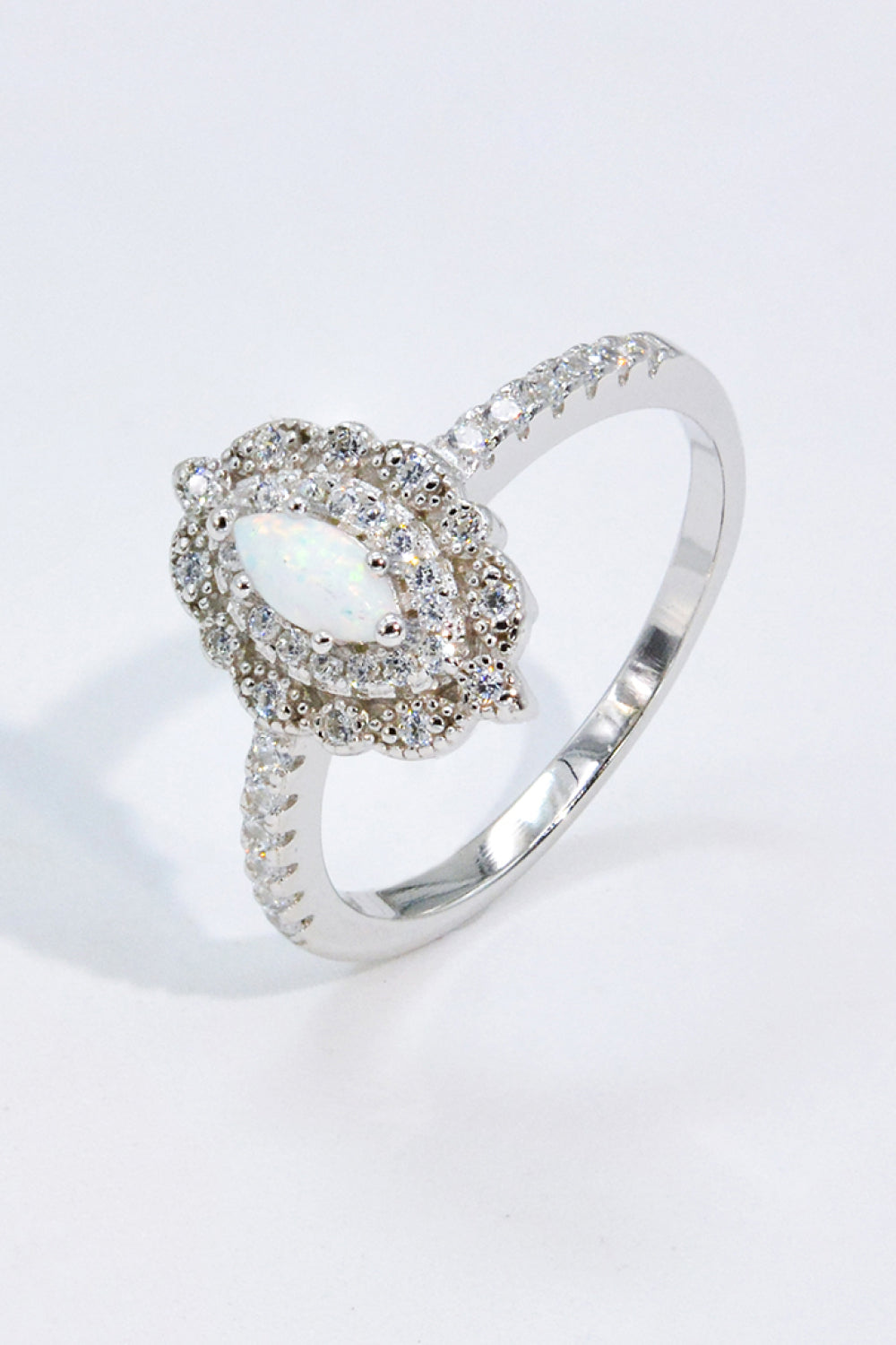 Modern Love Story Opal And Zircon Ring