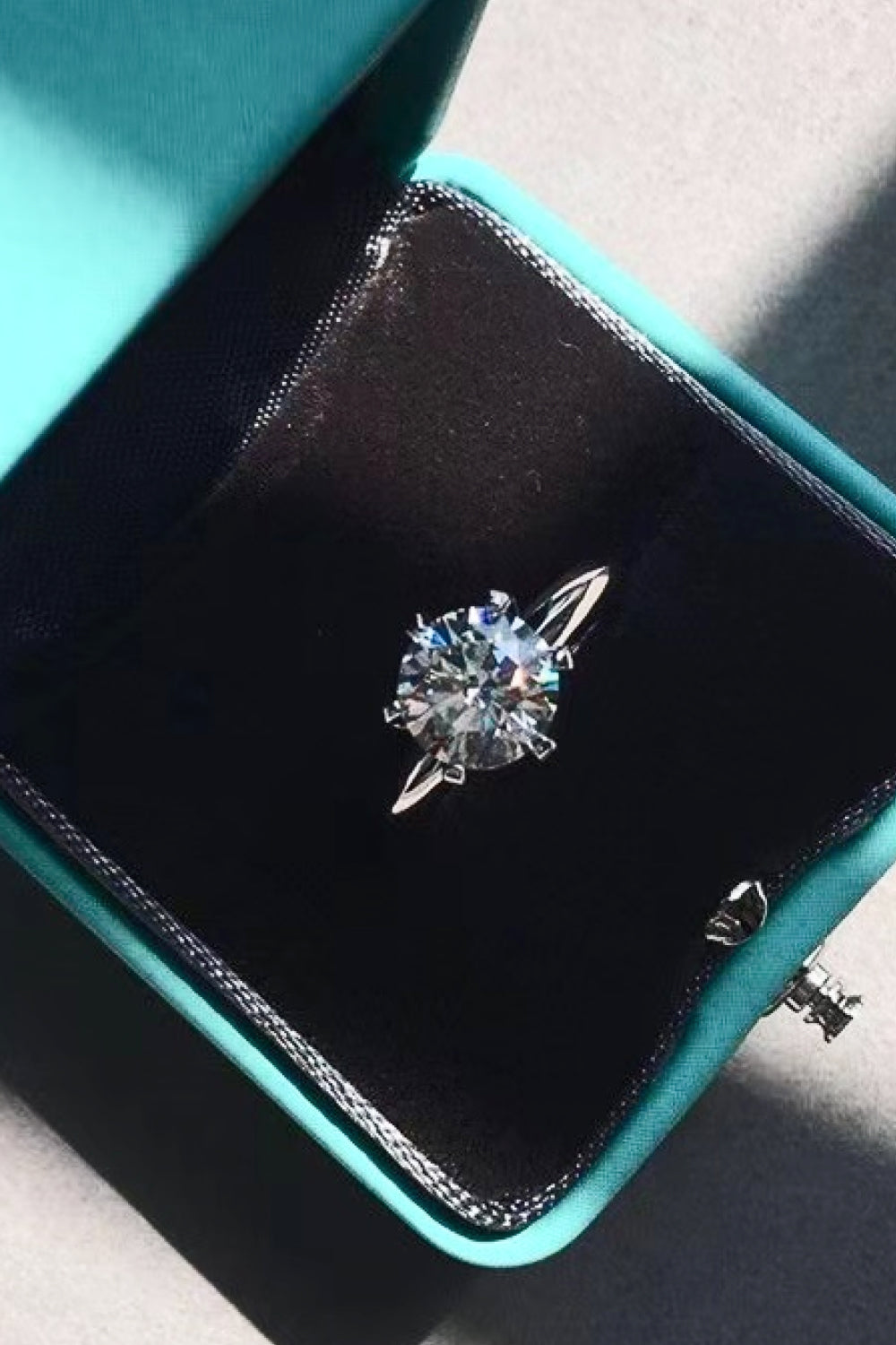 Sterling Silver Moissanite 6-Prong Ring Image4