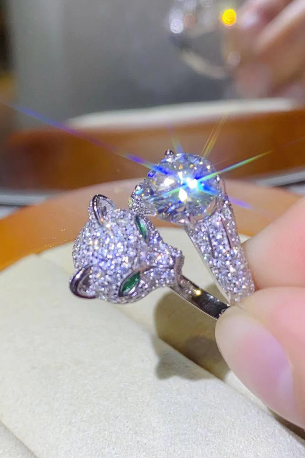 Moissanite Adjustable Animal Ring Image 1