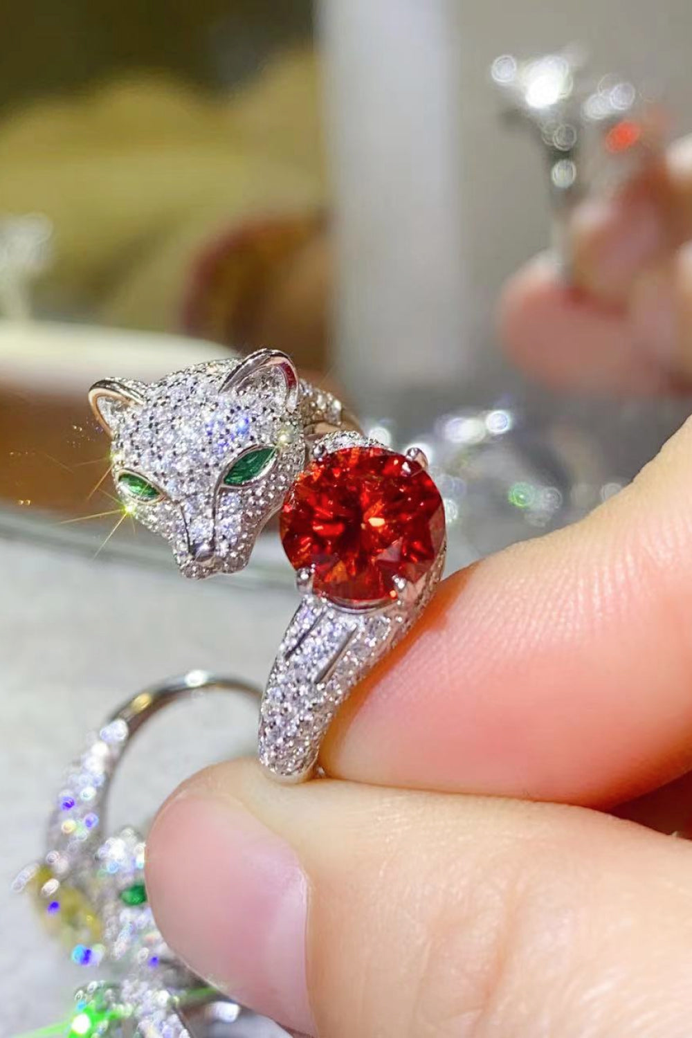 Moissanite Adjustable Animal Ring Image 9